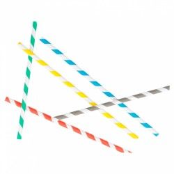 Pailles en papier multicolore (0,6cm)